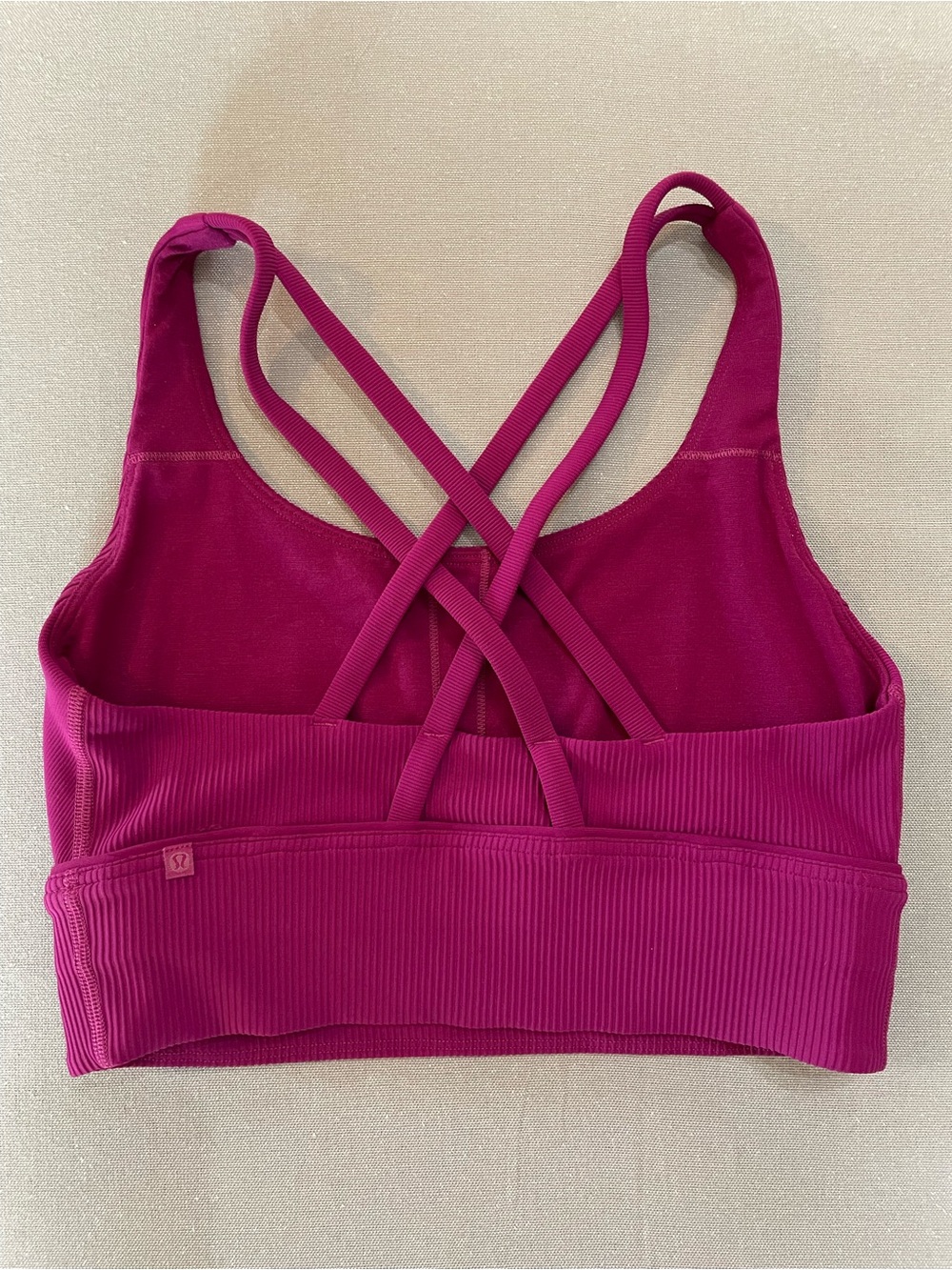 lululemon athletica Ribbed Magenta Crossback Sports Bra